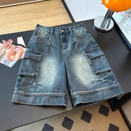 2026 Summer Clothes Cropped Pants Heavy Craft Fashion Women's Denim Shorts