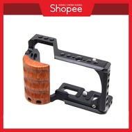 Cage Sony ZV-E10 Frame with wooden grip l Wooden Cage Frame Protects Sony ZV-E10 Camera l Case Rig S