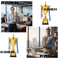 KAREN1 Metal Trophy, Gold Cup Height Trophy Gold Trophy, Champion Award Trophy Creative Competition 