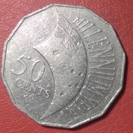 uang kuno koin asing 50 cents Australia commemorative TP 535