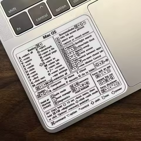 Shortcuts Sticker for Apple Mac OS System, 2023 New Shortcut key sticker for 13-16" MacBook Pro 13 /