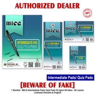 MICA Quiz Pad Pads Paper Papers Intermediate 1 WHOLE 1/2 Lengthwise 1/2 Crosswise 1/4 Page - 1 Pad