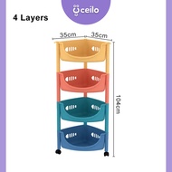 CEILO Rak Storage Keranjang Penyimpanan Susun Multifungsi / Rak Storage Plastik Dapur Untuk Tempat S