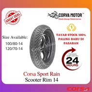 Corva Motor Tayar Corsa Scooter Tubeless Sport Rain 100/80-14, 120/70-14 Rim 14 Yamaha NMAX, NVX