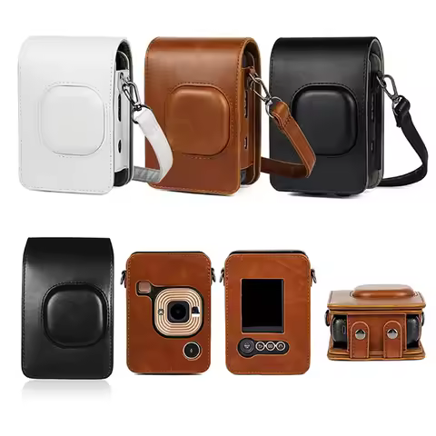 Mini LiPlay Camera Bag Retro PU Leather Case Carrying Compact Shoulder Bag with Strap for FUJIFILM i