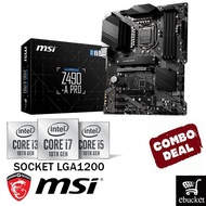 MSI Z490-A PRO INTEL Z490 LGA1200 MOTHERBOARD + INTEL 10TH GEN CPU COMBO PROMO