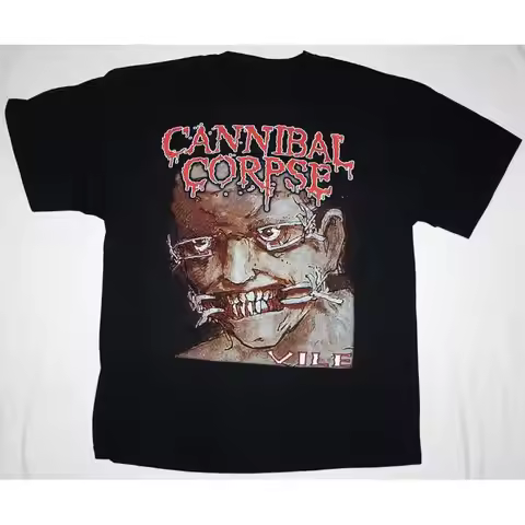 Vtg CANNIBAL CORPSE Band VILE '96 Cotton Black All Size T Shirt BT347