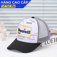 [A269]Mũ Lưỡi Trai Nón Kết DSQUARED2 Thêu Logo In Hoạ Tiêt Vải Cotton Trắng Phối Lưới Xám Thoáng Mát