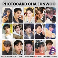 (5 PCS) Cha Eunwoo Photocard - Premium PC 2 Sides Unofficial Kpop Merch Card Cha Eun Woo Korean Acto