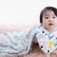 Minky多功能 點點顆粒 攜帶毯嬰兒毯冷氣毯被 灰色-松鼠小花