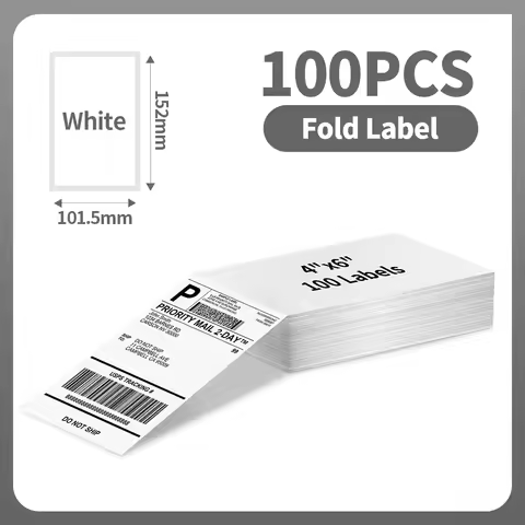 100 pcs Phomemo A6 Size Shipping Labels 100x150mm Thermal Label Stickers Roll for PM-241BT/D520/246S