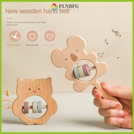PLNBFG Wooden Baby Hand Rattles Teether Toys 3D Koala Owl Shape Pacify Toys Cute Baby Montessori Toy Baby