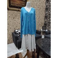 Super Cool Blue Knitted Long Cardi Brand by Boston Proper