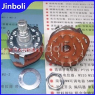 3PCS RS25 Shaft Panel Mount 2P6T Rotary Switch Selector Band 2 Pole 6 Position New Handle Length 15M