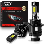 S&D 2PCS D2S D4S D2R D4R LED Headlight Canbus HID LED Headlamp Bulbs 200W 60000LM Car Lights Plug&Pl