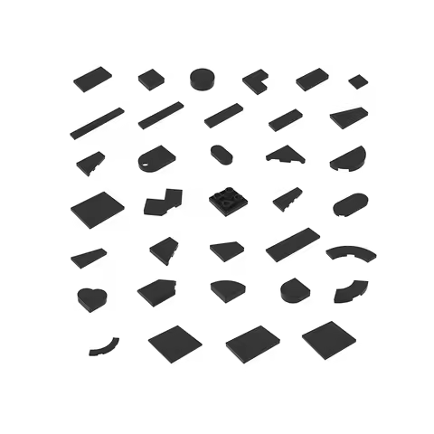 48995 Parts Black Color 1126 Tile Bricks 3070 DIY Building Blocks 98138 Smooth Floor Flat Surface Mo