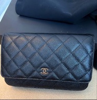 全新 100% New Chanel Classic WOC 黑色荔枝皮金扣 (齊配件)