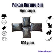 PAKAN BIIJI NIGER SUPER BERAT 1 KG MAKANAN BURUNG PEMAKAN BIJI BIJIAN BURUNG KENARI SISKIN LOVEBIRD
