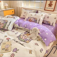Complete Bedding Set (Purple Tone) 1 Set Includes    1 Piece of Cloth with 4 Corners Fastened.  2 Pi