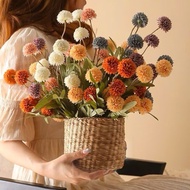 Fake dandelion flowers 1 branch 5 luxury silk fabric flowers decorative accessories [tamkemshop93]