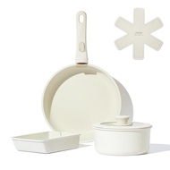[Direct from Japan] CAROTE Detachable Handle 6pcs Cookware Set “Ice Cream Series”, IH & Gas Compatib