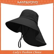 MATEYOYO Women's Sun Cap Peach-Skin Large Shawl Beach Hat Sun-proof Hat Casual Sun Hats Portable Fis