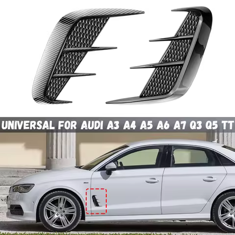 Car Side Fender Vent Sticker Decoration Auto Bonnet Air Intake Flow Hood Scoop Cover For Audi A3 S3 
