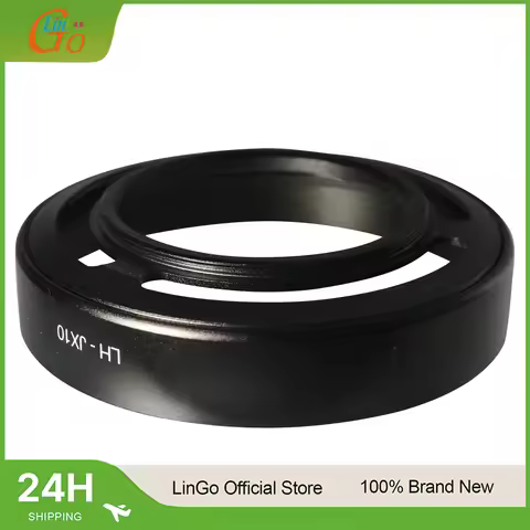 LinGo LH-X10 Metal Lens Hood for Fujifilm FinePix X10 X20 X30 Camera Accessory Black/Silver 52mm Fil