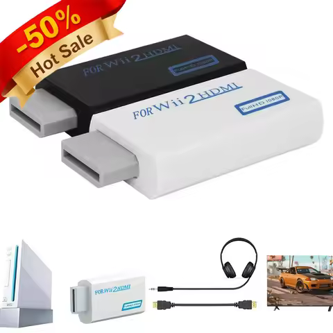 Wii to HDMI Adapter WII to Hdmi Converter Connect Wii Console to HDMI Display Monitor with 3.5mm Aud