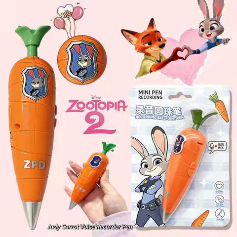 Disney Zootopia 2 Judy Carrot Cosplay Prop | 2-in-1 Voice Recorder Ballpoint Pen | 60-Second Recordi