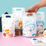 Cartoon Cute Ziplock Bag Self reliance with Zipper Thicken Water Proof Package Handbag Candy Biscuit Coffee Beans Storage Pocket
