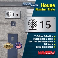 House Number Plate Nombor Rumah 门牌 Stainless Steel 304 白钢门牌 C6115