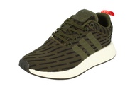 adidas Originals NMD_R2 Mens Running Trainers Sneakers (UK 6.5 US 7 EU 40, Green Black White BY2500)