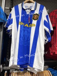 曼聯1994-96復刻版短袖藍白色作客球衣 Manchester United 94-96 Away Jersey - Blue