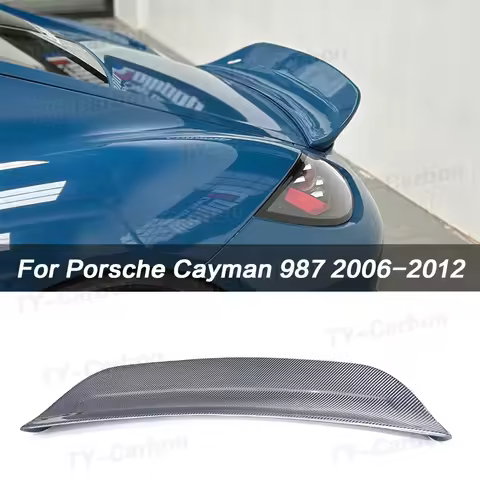 Real Carbon Fiber Car Rear Trunk Wing Spoiler For Porsche 987 Cayman Coupe 2005-2012 Boot Lip Wing S