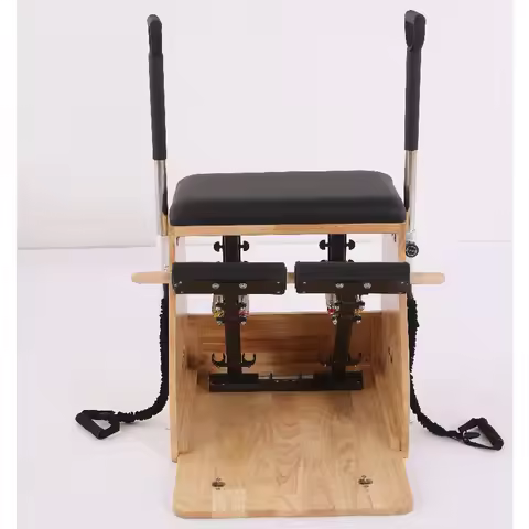 YTYIN Oak Pilates Machine White Frame Metal Wunda Chair Combo Pilates Equipment Reformer Chair