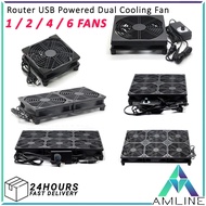 2500RPM USB Powered Cooling Modem Router TV Box 5V Dual USB Powered Cooler 1 / 2 / 4 / 6 Fan with Re
