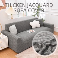 Thicken Elastic Seat Cover l Shape sofa Flower Design 1/2/3/4/5 Seater Sofa Cover Plain Universal Slipcover I/L Shape Regular Sofa Cover Stretchable Furniture Protector Covers