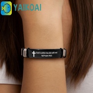 GLENES Family Friendship Bracelet, Bible Verse Adjustable Inspirational Quotes Braclets, Simple Silv