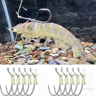 Vjia Luminous Live Shrimp Hooks Heavy Duty Metal Barbed Fishhook Adapt to Various Fishing Vja-MY