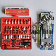 Key Package Ring Set + Wrench Set + Socket Wrench 46 pcs