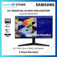 SAMSUNG 22" S3 Essential Monitor FHD IPS / VA Monitor 75Hz | 5ms | HDMI | LS22C310EA / LS22D310EA