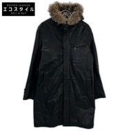 Burberry Black Label BMP28-323-09 羊皮狐狸毛長版大衣，L 碼 [二手]