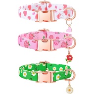 3 Pek Kolar Anjing Bunga untuk Anjing Kecil Kolar Anjing Merah Jambu dengan Loket Bunga untuk Anjing