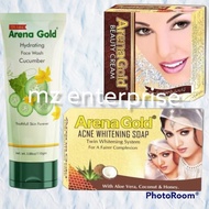 Arena Gold Acne Whitening Face wash Cucumber Facewash / Facial Cleanser + ARENA BEAUTY CREAM + Arena