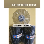 C6 Fitto Elastic Rubber Black & White Per Roll