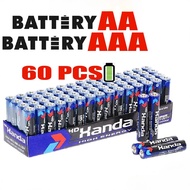 [ HANDA ] 30pcs / 60pcs | Carbon Dry Battery | AA / AAA 1.5V | Toys Remote Clock | Bateri Karbon Mai