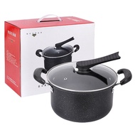 Maifan Stone Non-Stick Soup Pot Stew Pot Thickened Double-Ear Instant Noodle Pot24cmHousehold Gift Pot Induction Cooker