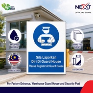 Please Register At Guard House Sign | Sticker on Board