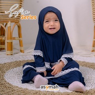 pakaian muslimah balita 2-3 thn warna coklat -setelan gamis syari anak - navy xxs( 6-12 bln )